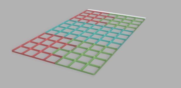 Gridfinity IKEA ALEX Drawer Split 7x12 Frame for 220x220 Buildplates
