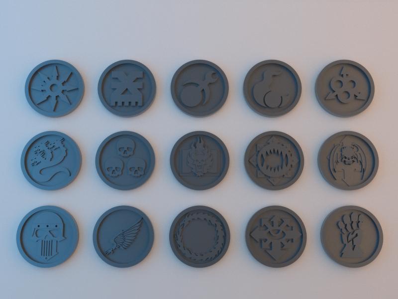 40k Tokens - Forces of Chaos - 40mm x 4mm