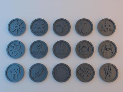 40k Tokens - Forces of Chaos - 40mm x 4mm