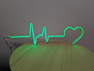 Latido corazón neón