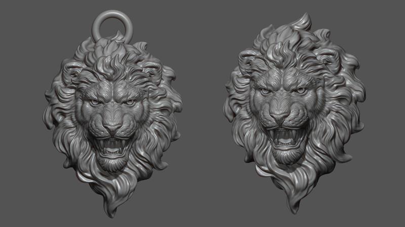 Lion head pendant version 5