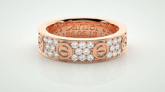 Screw Head Eternity Band Diamond Ring 3dm stl render detail