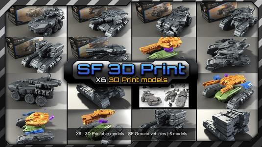 X6 - 3D Printable models - SF Ground vehicles 3D Model Collection