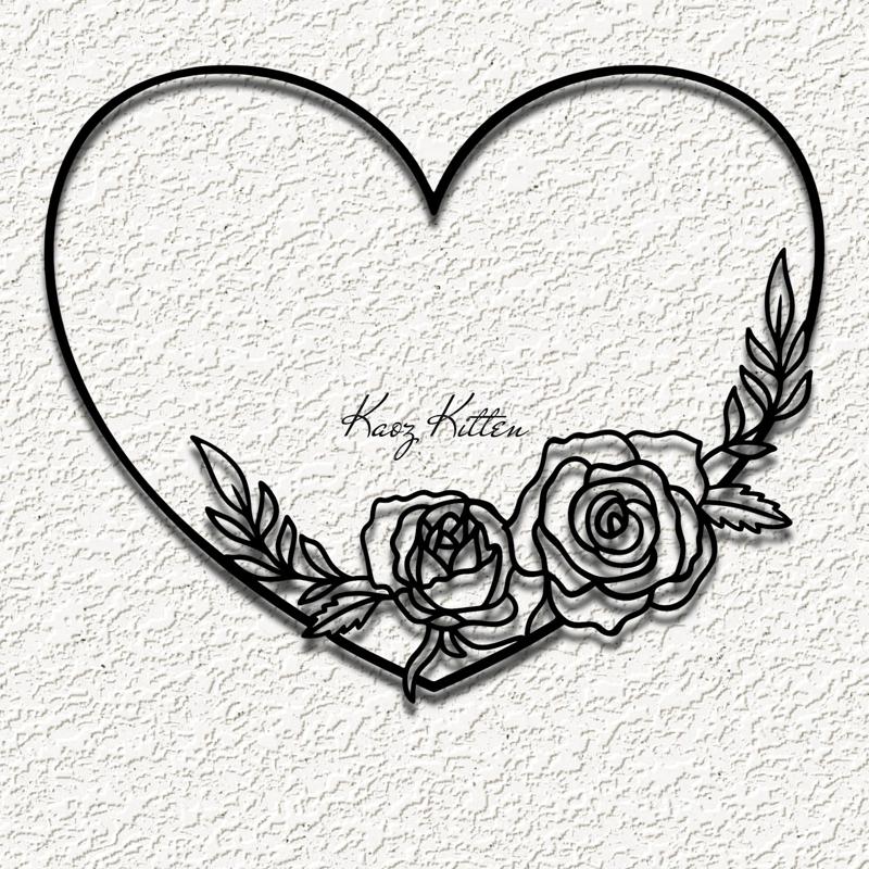 heart frame 2 roses wall art home decor