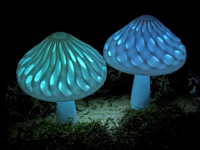 Dual Colour Modular Mushroom Caps (Glow-in-the-Dark)
