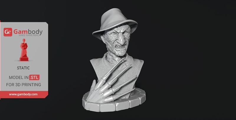 Freddy Krueger Bust 3D Printing Miniature | Static
