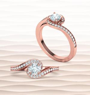 Bypass Solitaire Ring Engagement Ring with 5mm stone