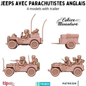 Jeeps with UK paratroopers - 28mm