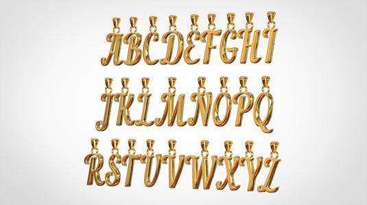 Nautilus Pompilius Font Alphabet Pendants