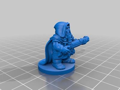 DnD Dwarf rifleman (remastered) with base