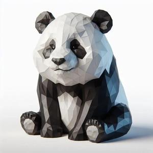 AI Generated Low Poly Giant Panda   