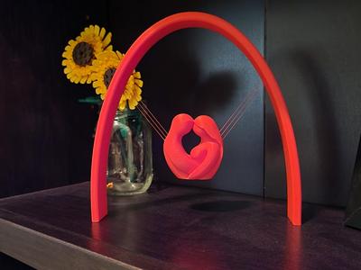 Suspended Valentine Statue - A Floating Embrace