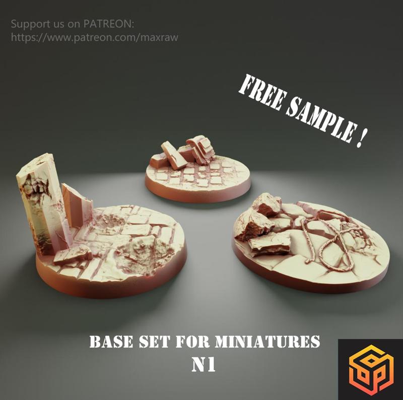BASE SET FOR MINIATURE N1 - 1 PIECE Free sample