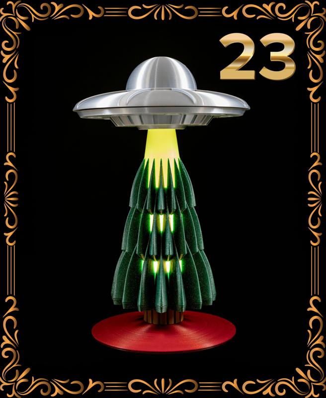 UFO Abducting Christmas Tree Lamp - Christmas Day 23 - Light - Lighting