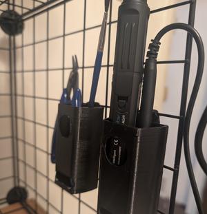 Velcro tie mountable pencil cup for wire cube shelving