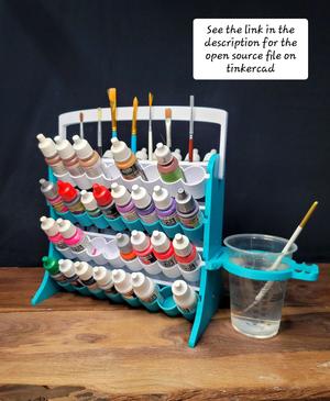 Fully customizable 17-18ml paint organizer with disposable paint cup holder