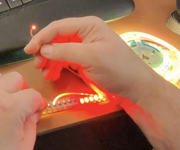 LED 2812B strip to Fiber Optic Cable Adapter