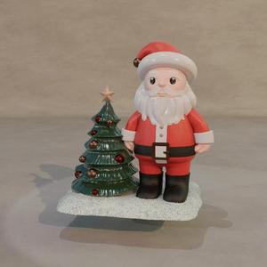 Santa Claus and the Christmas tree