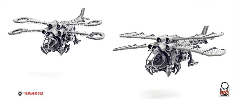 Dark Techno Odonatopter Gunship