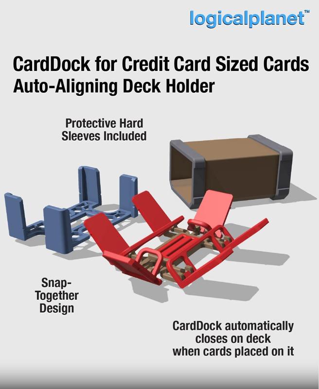 CardDock for Credit Card Size Cards - Auto-aligning Card Deck Holder and Case
