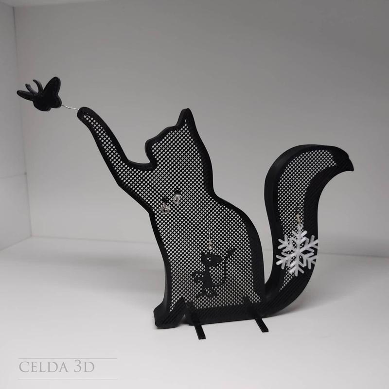 Cat earrings holder