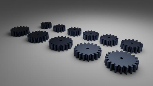 Spur gears set #1 - Module 2 (11 gears)