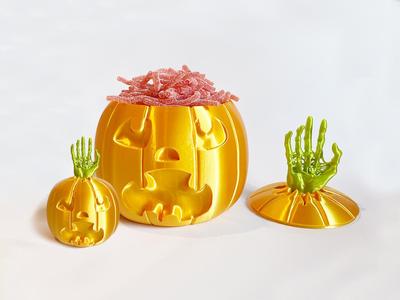 Zombie hand Pumpkin Halloween Candy Bowl