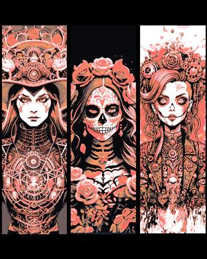 The Masks and Faces of Halloween and the Season - Set of Bookmarks