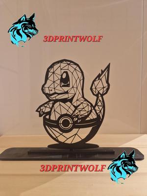 Low Poly Geometric Charmander - Pokemon ball V.1