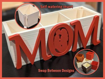 Planter Box Wood Grain self-watering 3x9"