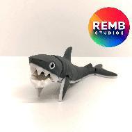 Flexi Great White Shark Remb Studios, STL file for 3D printing, STL print files, Print in Place
