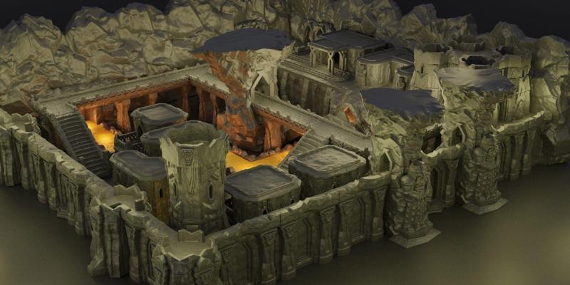 Underground Dwarf Settlement Tabletop Terrain 28 mm