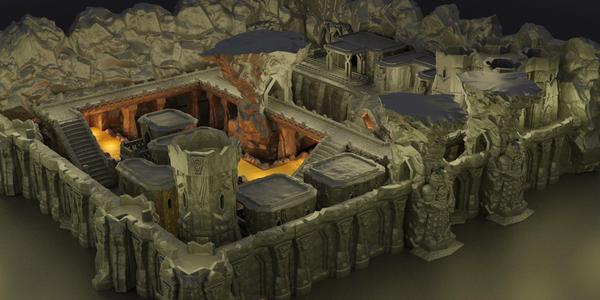 Underground Dwarf Settlement Tabletop Terrain 28 mm