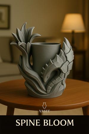 Dragon vase art organizer for mythic statement