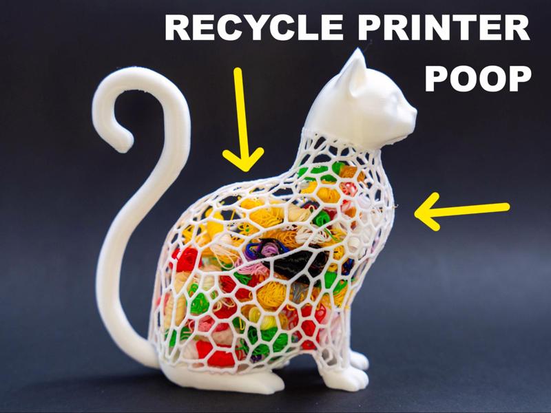 cat poop recycling art decor