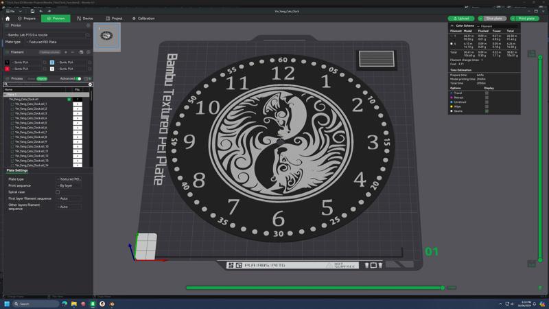 Cats Yin Yang Clock