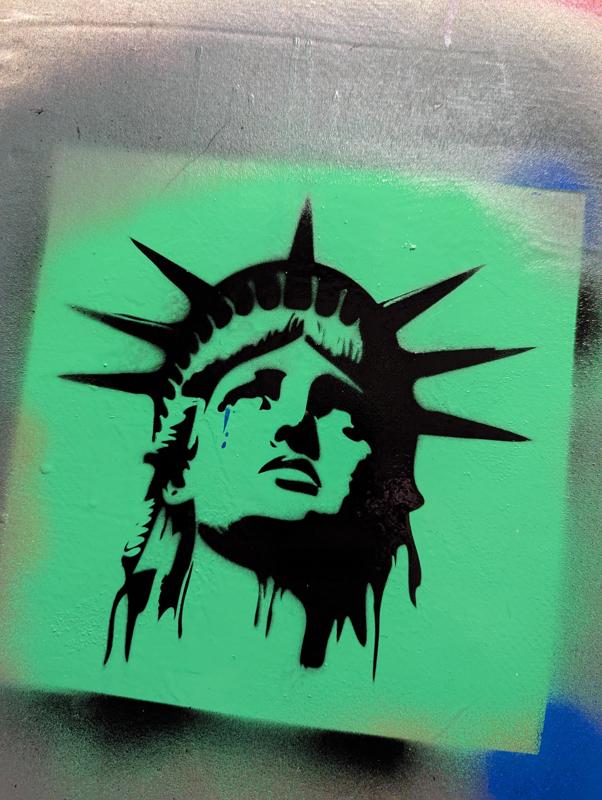 Sad Liberty Stencil