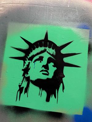 Sad Liberty Stencil