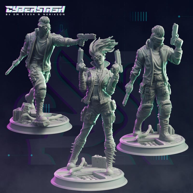 Cyberpunk Raver Gang - LED Heads (Trio Bundle)