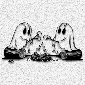 ghostly campfire wall art halloween decor