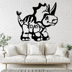 Baby Triceratops 2D Wall Art/Window Art STL & SVG File 3D Printing - Laser Cutting