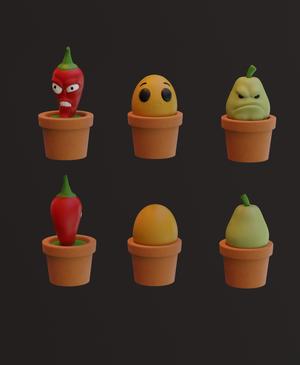 Jalapeno, Wall-out, Squash - Multicolor - Plants and Zombie