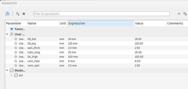 Parameterized F360 Source for Vented Funnel