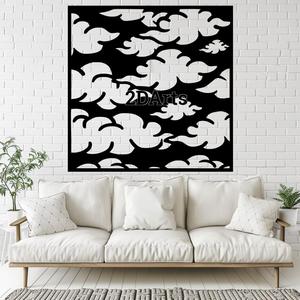 Clouds 2D Wall Art/Window Art - Digital STL & SVG File for 3D Printing or Laser Cutting