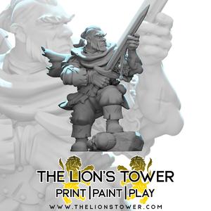 Dwarf Blood Hunter- 32mm scale miniature with supports