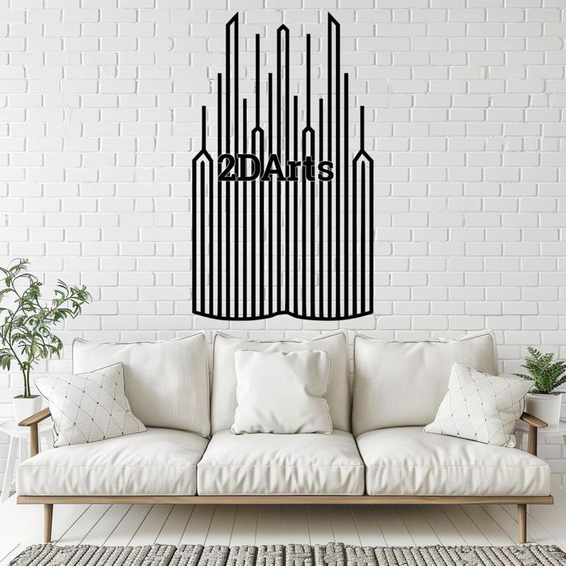Abstract City 2D Wall Art/Window Art - Digital STL & SVG Files for 3D Printing and Laser Cutting