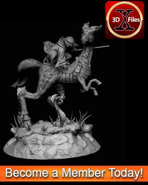 Yoda on Kybuck - Star Wars Jedi Statue - The Clone Wars - 3D File STL