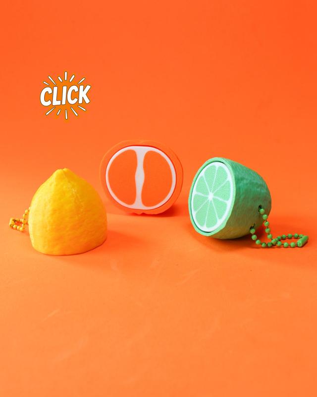 Citrus Fidget Clicker Keychain - Orange - Lemon - Lime