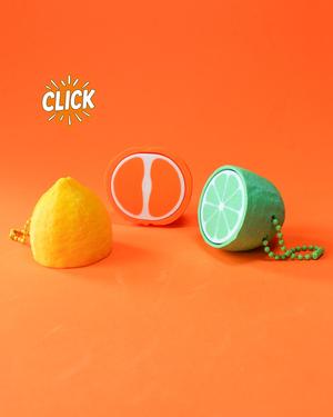 Citrus Fidget Clicker Keychain - Orange - Lemon - Lime
