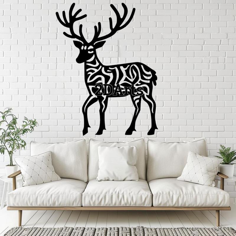 Modern Reindeer 2D Wall Art/Window Art - Digital STL & SVG Files for 3D Printing and Laser Cutting